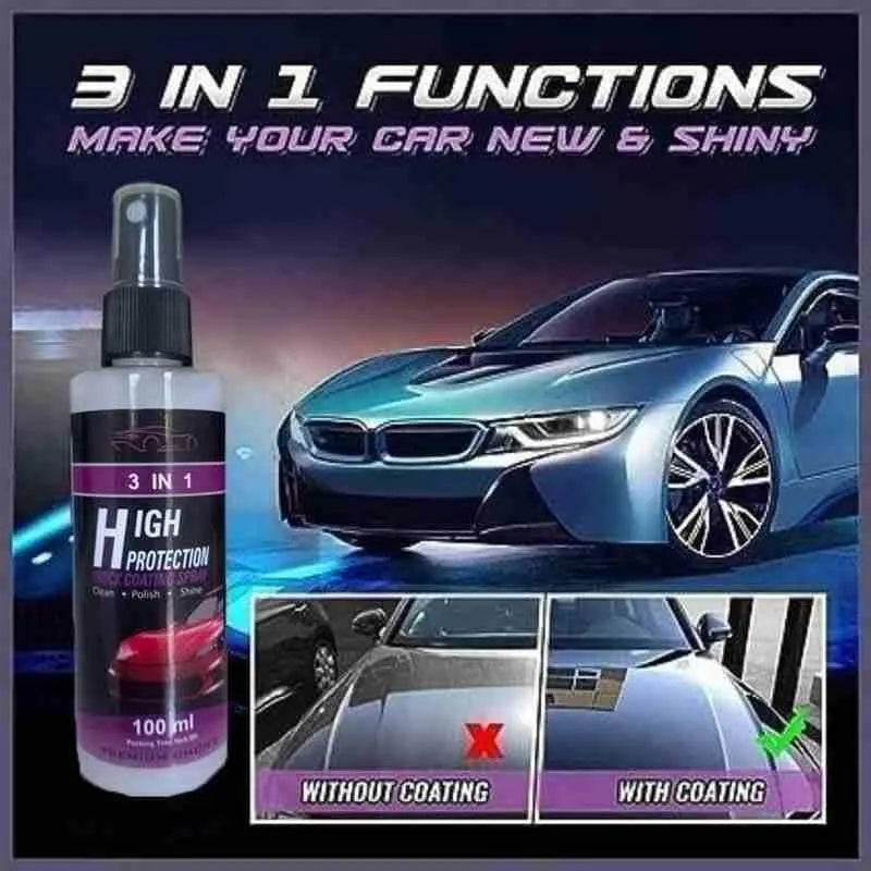 3-in-1 Car Cleaner, Polish & Protect Spray – Instant Shine Formula